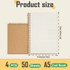 JIANTA 4 Pcs Squared Spiral Notebook A5, Graph Paper Notebooks,