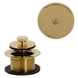 Westbrass Twist & Close Tub Trim Set with One-Hole Overflow Faceplate, Polished Brass, D94-01