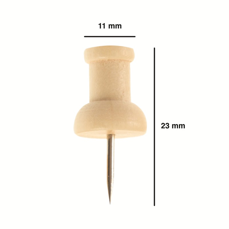 Bi-Office Earth Push Pins Wood Pack of 20