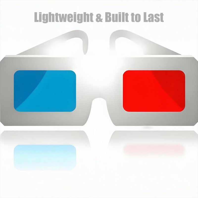 TARANDUS 3D Glasses for Movies Red/Cyan Cardboard 3D Glasses in