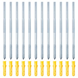 Keboyoe Pack of 12 Shelf Brackets Invisible Round 6 x 130 mm Shelf Support Invisible Floating Shelf Bracket Invisible for Wall Mounting Wall Shelves Floating Boards