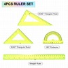 HARFINGTON 4pcs Triangular Ruler Set 30cm Plastic Metric Inch Geometric