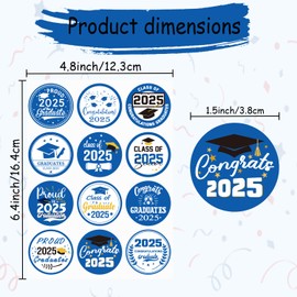 Graduation Cap Sticker,240 Pcs 1.5 Inch Graduate Thank You Stickers,Class of 2025 for Envelope Seal Stickers Grad Hat Self-Adhesive Label for Graduation Party Favors