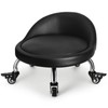 FLOLXNB Low Height Rolling Stool,Low Stool Chair with Back,Low Roller