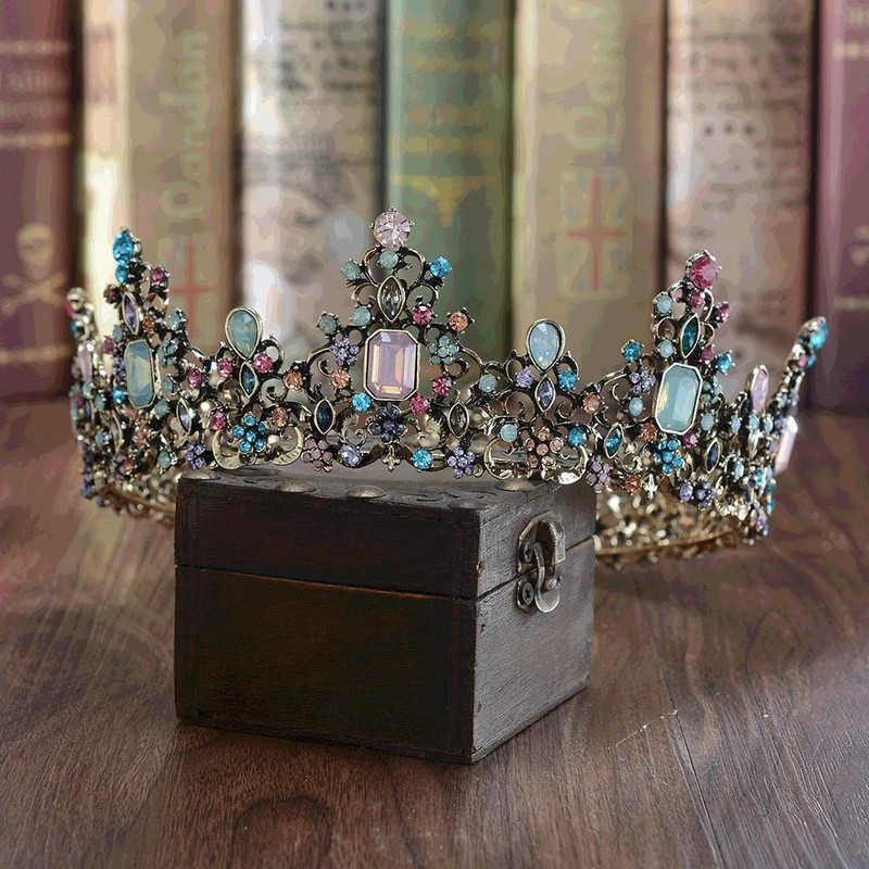 S SNUOY - Tiaras redondas y coronas para mujer, 1