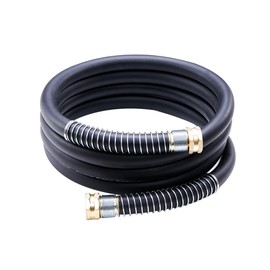 Guitrees Leader Garden Hose 10ft x 5/8", Heavy Duty Short Water Hose, Female to Female Fittings, Five Layered Braiding for Durability, 1000PSI Burst, 300PSI Working (Black)