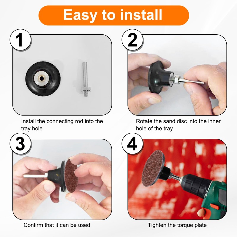 HARFINGTON 54pcs Quick Change Discs Set 2" Roll Lock Sanding