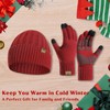 INSISMY Men Winter Warm Beanie Hat Touchscreen Gloves Set Knit