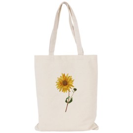 XINGNIAO Canvas Floral Botanical Tote Bag for Women Teacher, Reusable Grocery Bags, Cute Cat Tote Bags Aesthetic for Shopping