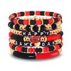 FAERLIIRY Game Day Bracelets for Women Football Bracelets Red Black