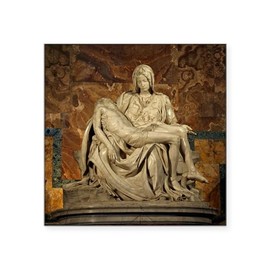 CafePress Michelangelos Pieta Sticker Square Bumper Sticker Car Decal
