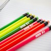 BAZIC Wood Pencil Neon Pencils, Latex Free Eraser, Unsharpened Rewards