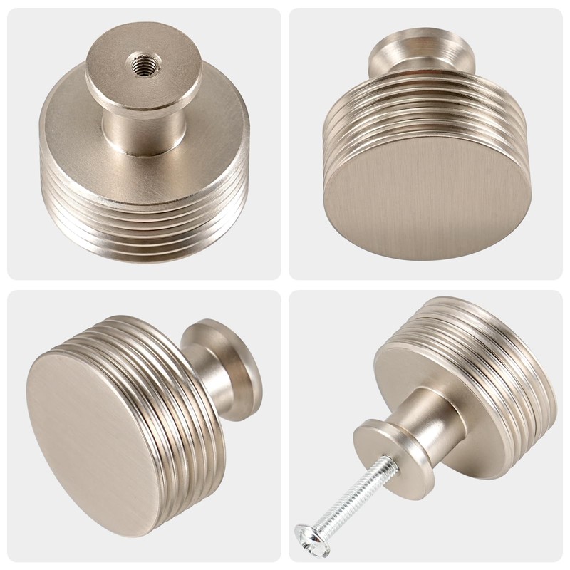 TRIXES 4PK Matte Silver Drawer Knobs - Decorative Cabinet Drawers