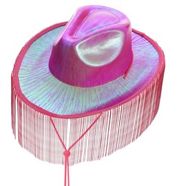 Cowboy Hat for Women Western Cowboy Cowgirl Hat with Fringes for Western Country Themed Bachelorette Party Rosered