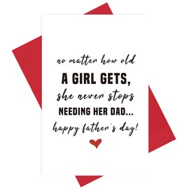 Sweet Father's Day Card from Daughter, Unique Birthday Card for Daddy, Never Stop Needing Dad