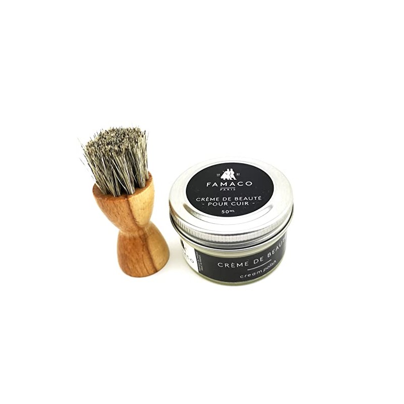 Hebold Schuhmacherei Famaco Leather Cream Set with Jar Brush and