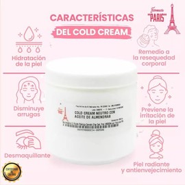Farmacias PARIS | Cold Cream Neutro con Aceite de Almendras | Humectante con Colágeno Marino | Antioxidante Natural | Repara la Barrera Cutánea (1 Kg)