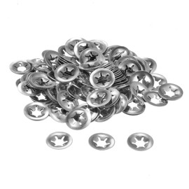 uxcell 150PCS Internal Tooth Push on Locking Washers M6 x 16mm Speed Clips Fasteners, Stainless Steel Push Nut Washers
