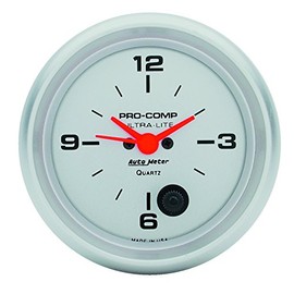 Auto Meter 4485 Ultra-Lite Clock,white,2.625 in.