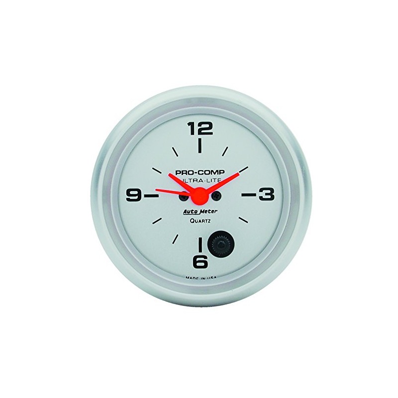 Auto Meter 4485 Ultra-Lite Clock,white,2.625 in.