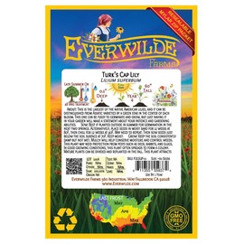 Everwilde Farms - 30 Turk's Cap Lily Native Wildflower Seeds - Gold Vault Seed Packet