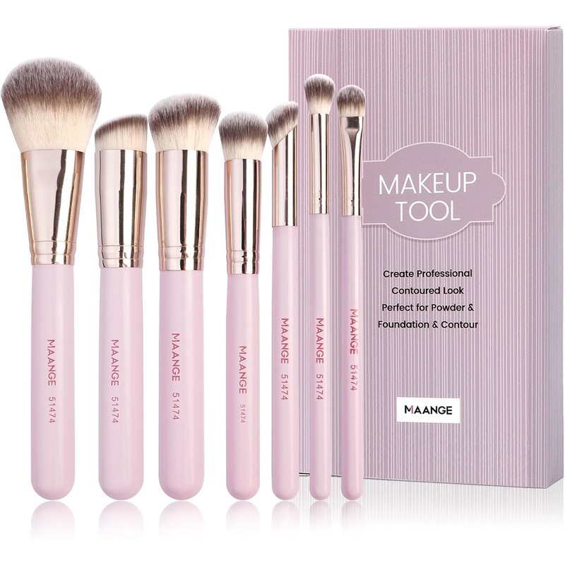 MAANGE 7 Pcs Brochas para Maquillaje con Estuche Set de