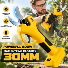 Cordless Electric Pruning Shears for Garden Trimming – Brushless Motor 30mm Cutting Tool for Tree Branches, Bonsai and Outdoor Use