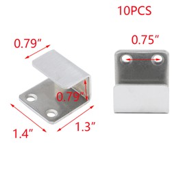 T Tulead Stainless Steel Wall Hanger Brackets Heavy Duty Hooks Utility Wall Hook Hanger Silver Tile Brackets 1.4"x1.3" Fastener Bracket Holders Pack of 10