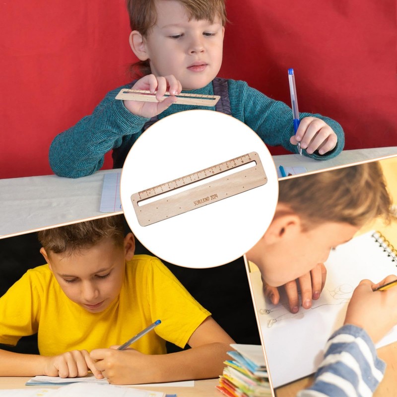 Guided Reading Strips,Wooden Reading Tracking Rulers - Measuring Ruler, Text