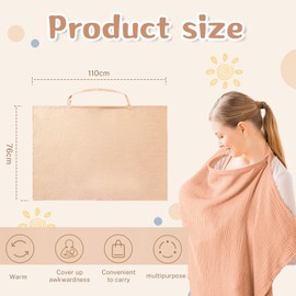 Goiern Nursing Cover for On the Go Nursing Scarf Nursing Apron, Muslin Nursing Cover for Babies, Soft and Breathable Nursing Cover, Nursing Cover for Breastfeeding Pink, pink