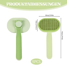 Green Self-Cleaning Pet Hair Brush for Cats and Dogs with Eject Button, Practical Cat Brush for Hair Care, Easy One Button Cleaning Against Loose Hair