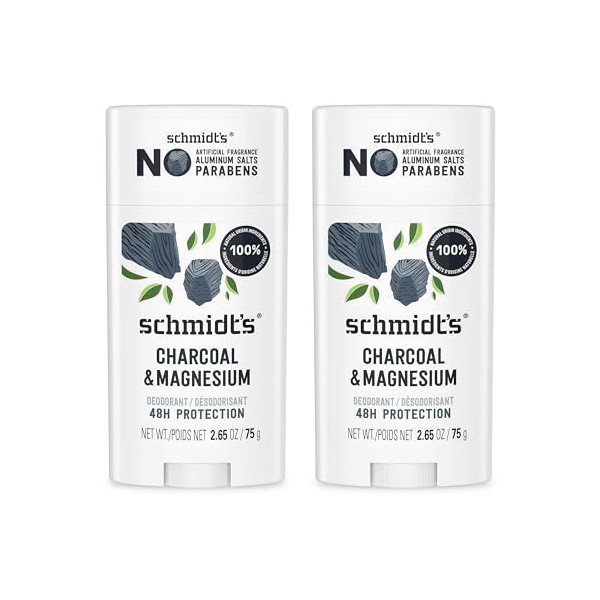 Schmidt's Schmidt's Aluminum-Free Vegan Deodorant Charcoal & Magnesium with 48