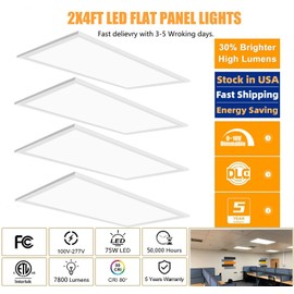 WYZM 4PACK 2x4FT LED Panel Light,75W 5000K Drop Ceiling Light ETL List 110-277V