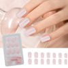 3 Sets Press on Nails Medium Square Fake Nails Glue