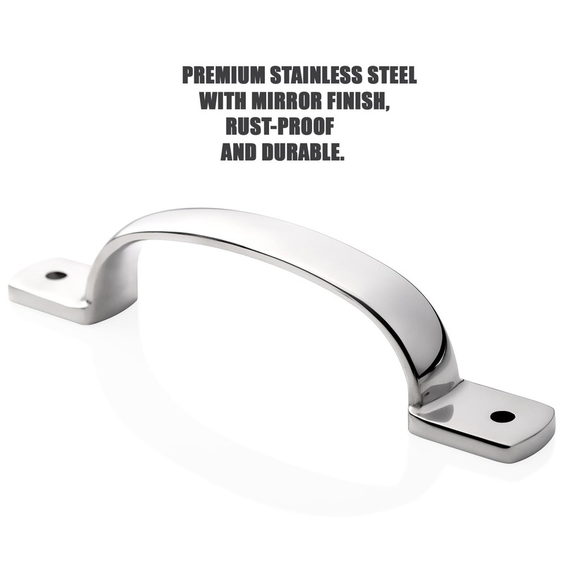 YUDTKK Heavy Duty Door Pull Handle, Stainless Steel Mirror Polish,5-3/5''