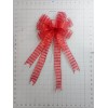 Handmade Sheer Red with Glitter Stripes Christmas Bow