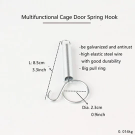 Spring Cage Latch Door Spring Hook Metal Finger for Fixing Rabbit, Dog, Cat, Parrot, Guinea Pig, Bunny, JSM Pet Cage Door(10Packs)