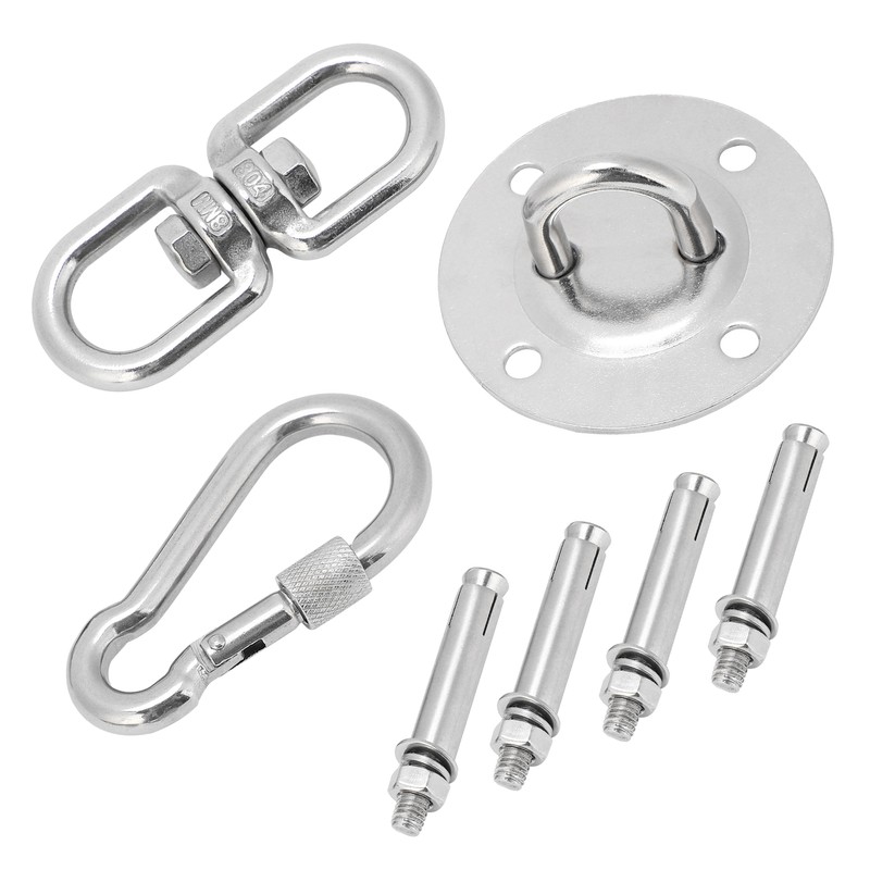 Stainless Steel Hammock/Swing Hanging Kit Ceiling Mounting Plate Snap Hook
