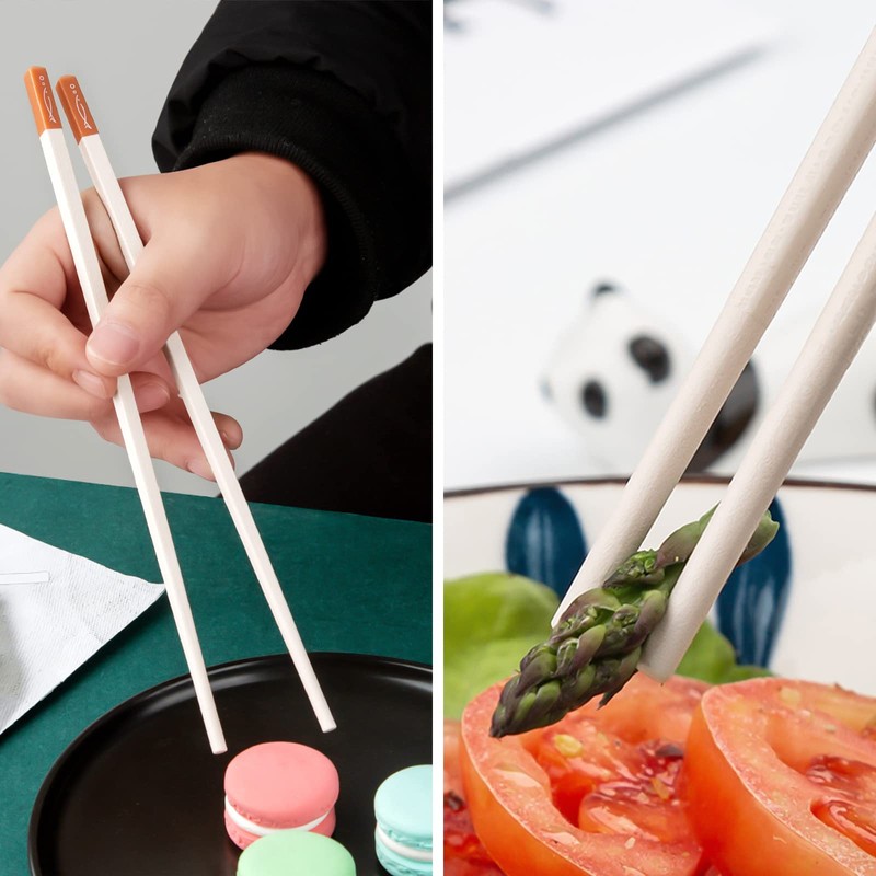 5 Pairs Chopsticks and Chop stick Helpers Set, Plastic Hinges
