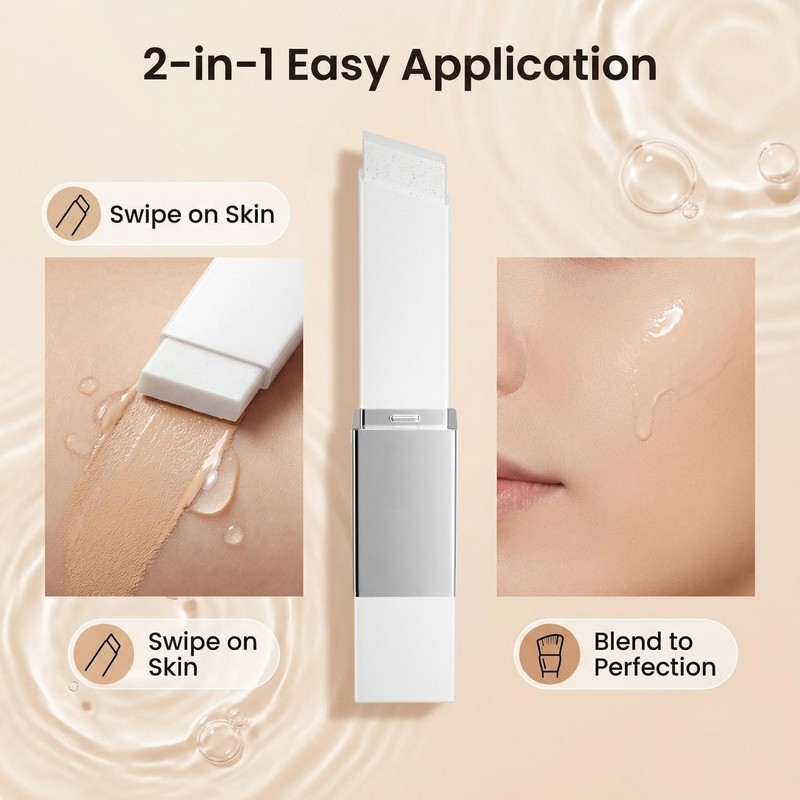 Color Changing Foundation Stick, Double-head Blanc Cover Cream Stick with