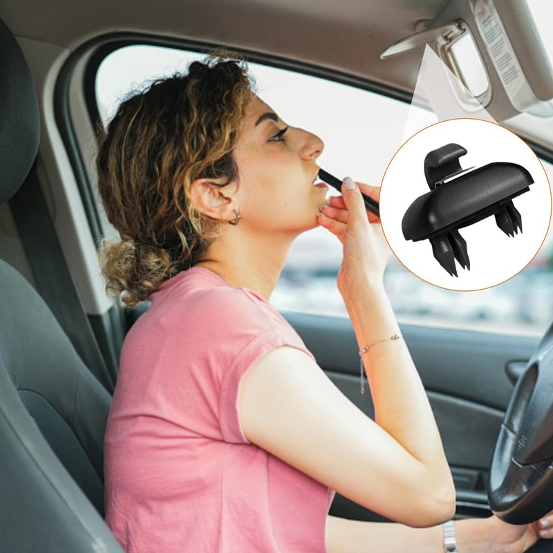 2 Stück Sonnenblende Clip,Auto Sonnenblende Clip Haken,Schwarz Auto-Sonnenblendenhalterung,Schwarz Sonnenblendenzubehör,Innere Sonnenblende