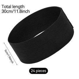 Brelet 24 Pcs Black Arm Bands,Elastic Arm Band for Captain,Black Mourning Armband,Ideal for Football, Basketball,Cycling and Shooting. Also,a Fitting Accessory for Funeral Condolences