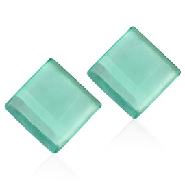 ALEXASCHA® Square Statement Earrings • Extra Large Stud Earrings with Square Glass Stones • Geometric Glass Jewellery avantgard • 20 mm x 20 mm x 3 mm, Glass