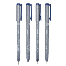 Copic Multiliner Coloured Marker Pen - cobalt Set 4 pcs. assorted, For Art & Crafts, Colouring, Graphics, Highlighter, Design, Anime, Professional & Beginners, Art Supplies & Colouring Books