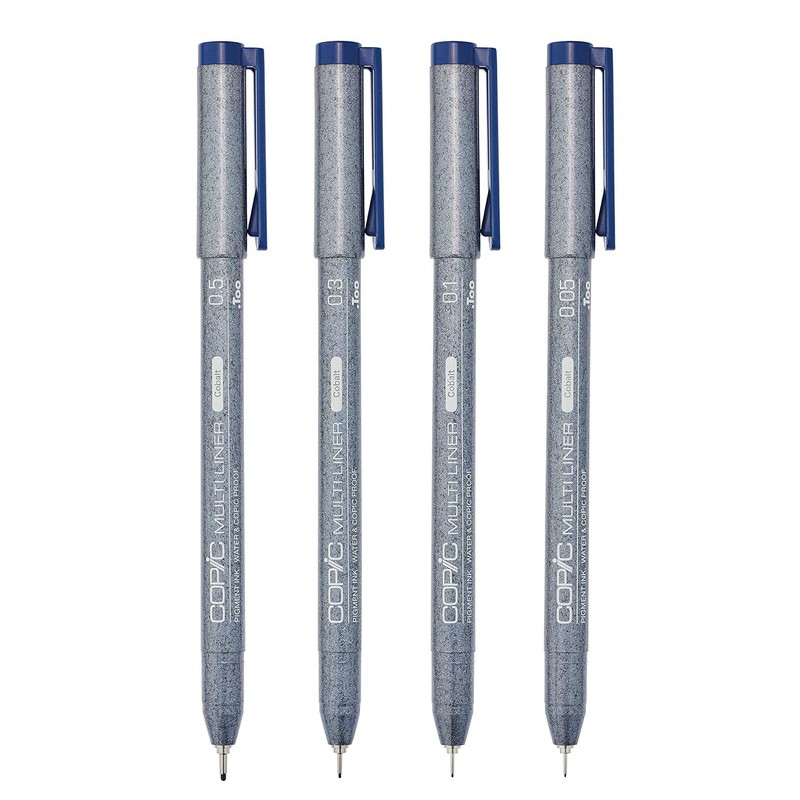 Copic Multiliner Coloured Marker Pen - cobalt Set 4 pcs.