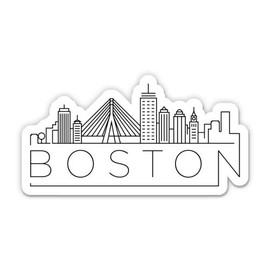 Squiddy Boston Massachusetts - Vinyl Sticker Decal for Phone, Laptop, Water Bottle (3" Wide)