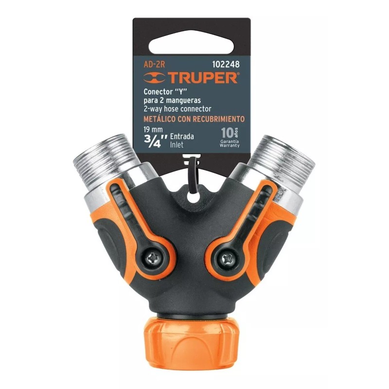 Truper Conector ''y'' 3/4'' Metálico Recubrimiento Truper 102248 Color Negro/naranja