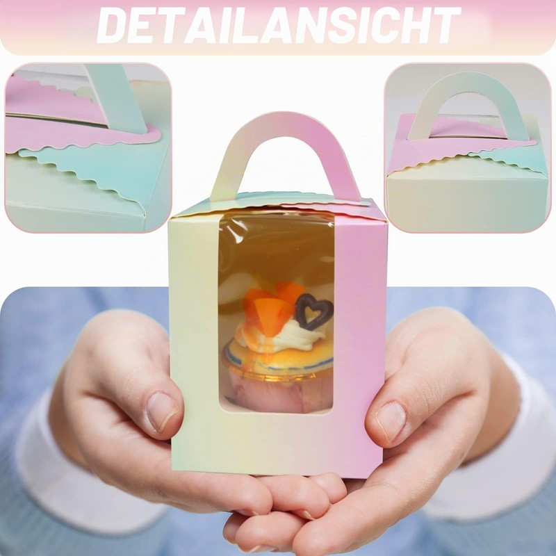KEYIDO Pack of 30 Cupcake Transport Boxes 1 Cupcake Box