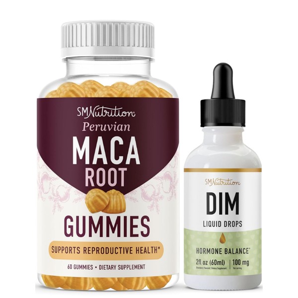 SMNutrition Liquid DIM Supplement & Maca Gummies | Hormone Balance