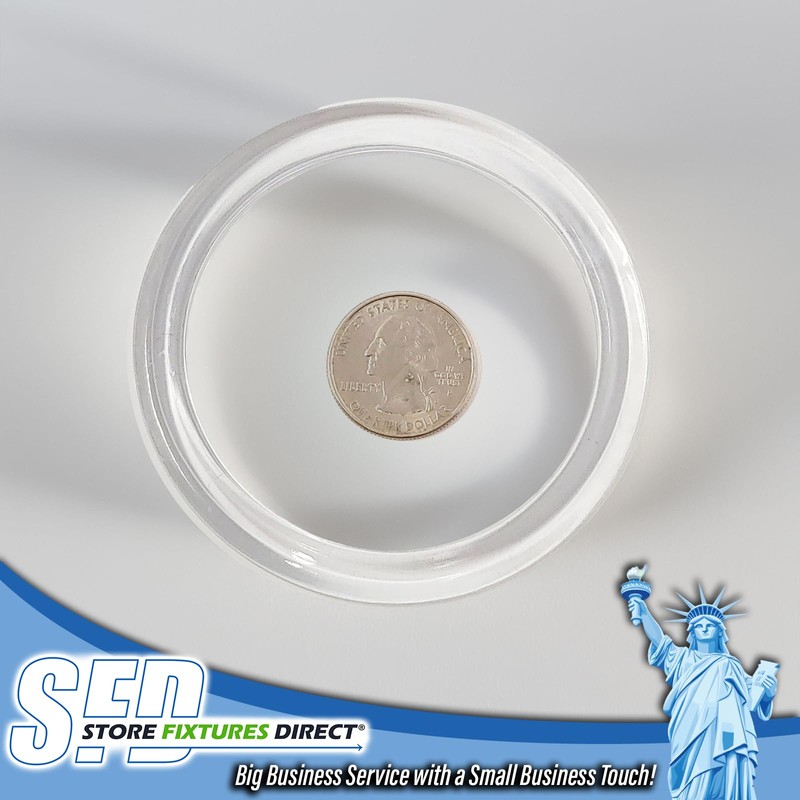 Clear Plastic Retail Scarf Rings - Round Fine Garment Hangers